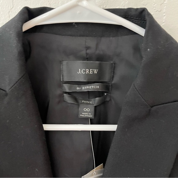 J. Crew Black Bi Stretch Parke Single Breasted Blazer 00 - Picture 3 of 13